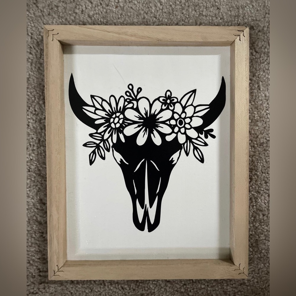 Canvas of a Ram with Flowers